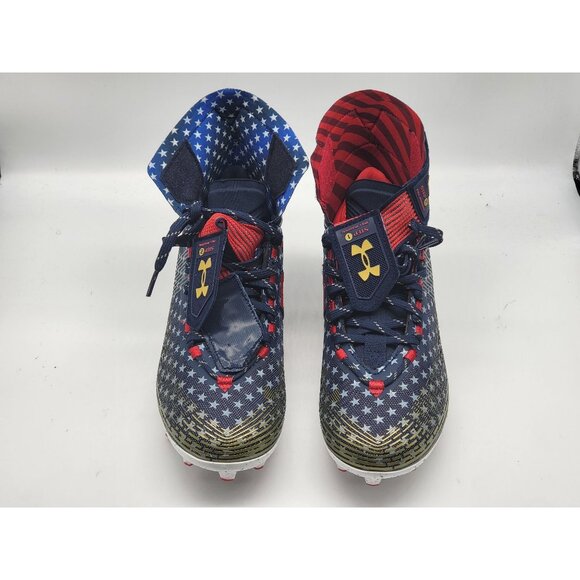 Under Armour Highlight MC LE USA Flag Football Men Cleats 025740 100 Size 9 - Picture 2 of 7